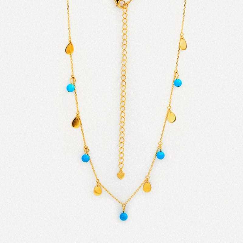 Turquoise Drop Charm Necklace