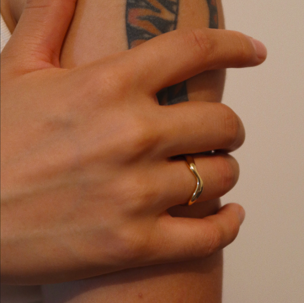 Minimalist Ripple Band Ring