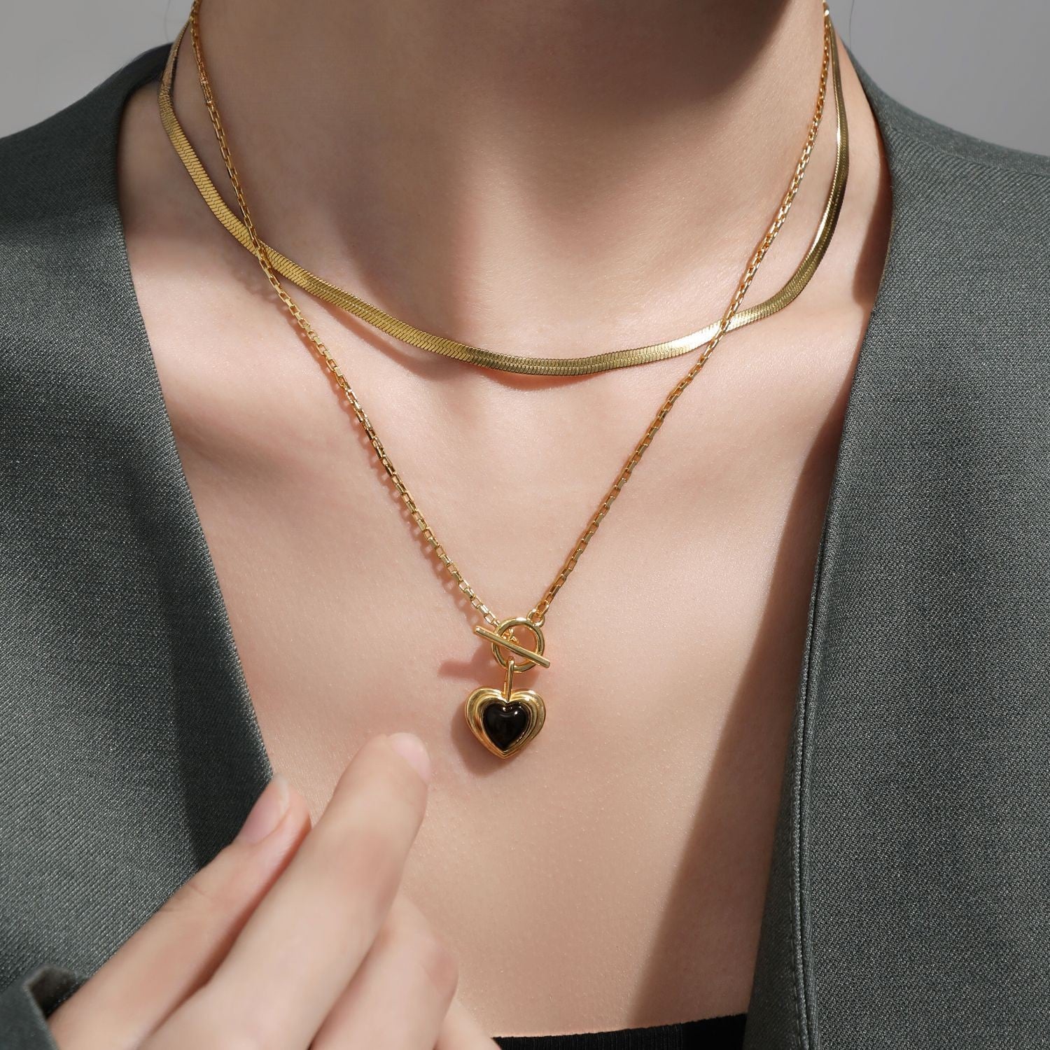 Heart Resin Pendant Necklace