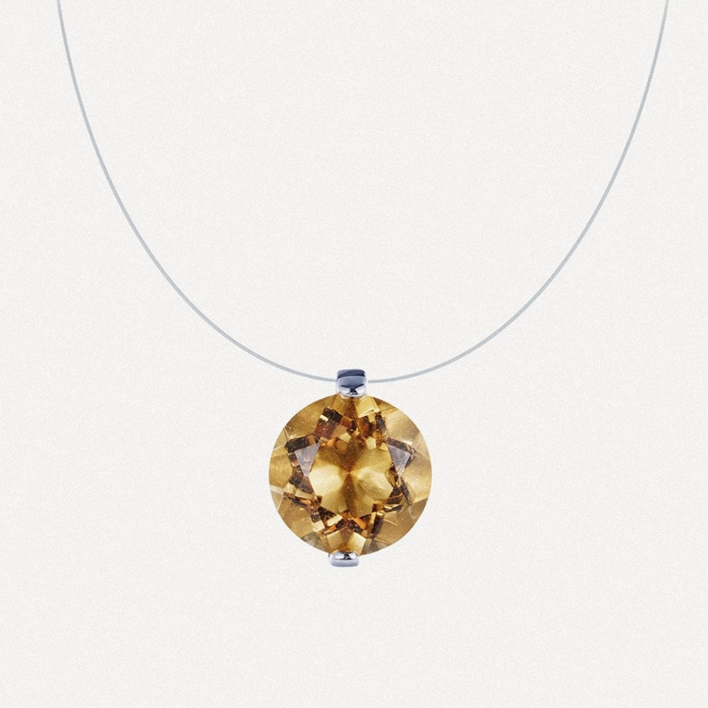 Citrine Illusion Pendant Necklace