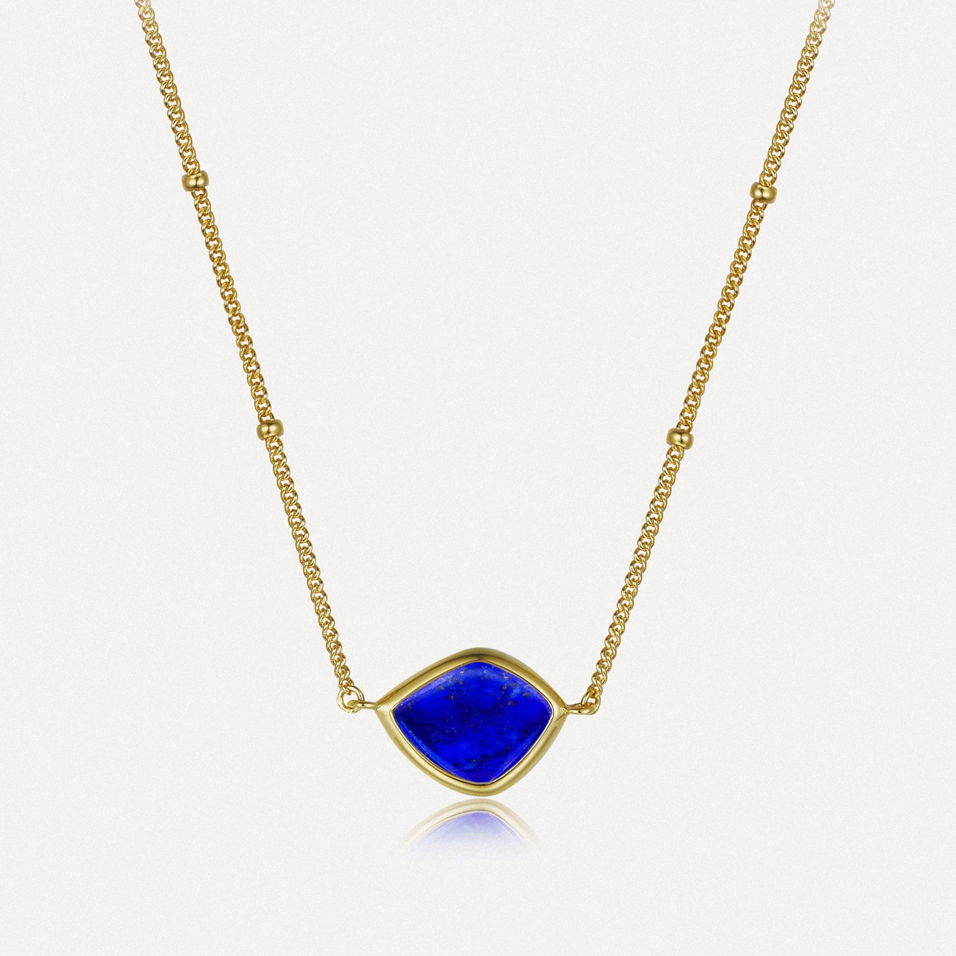 Lapis Curve Pendant Necklace