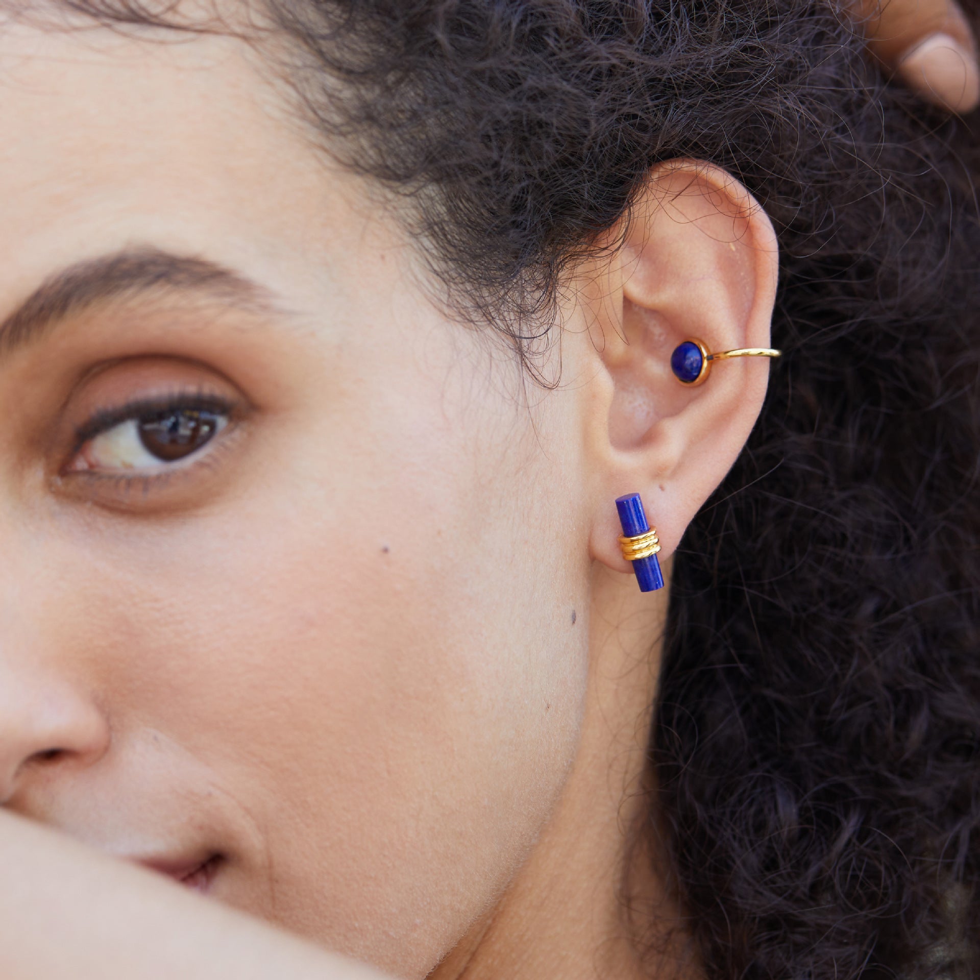 Blue Orbit Stud Earrings