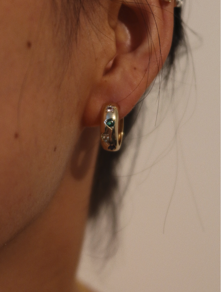 Golden Bloom Hoop Earrings