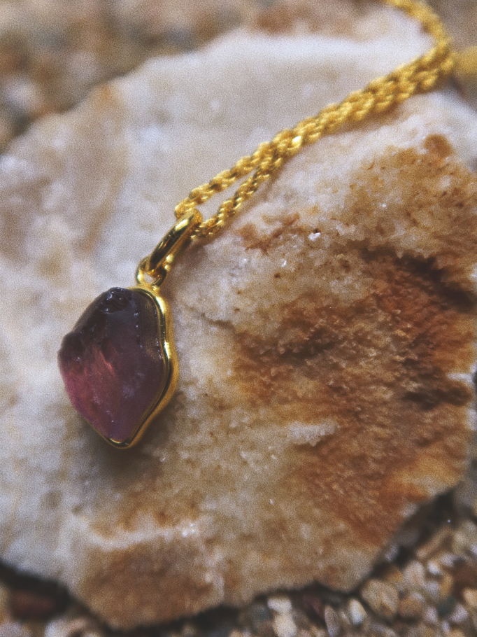 Amethyst Mist Stone Pendant Necklace