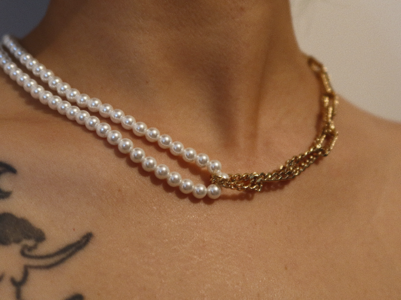 Pearl Clash Chain Necklace