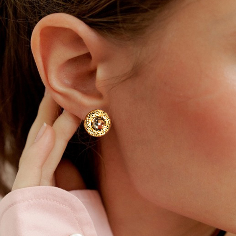 Halo Swirl Zircon Stud Earrings