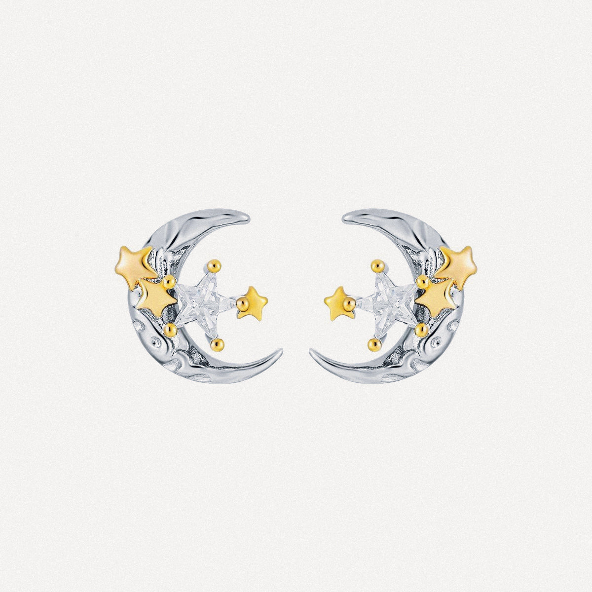 Crescent Moon Stud Earrings