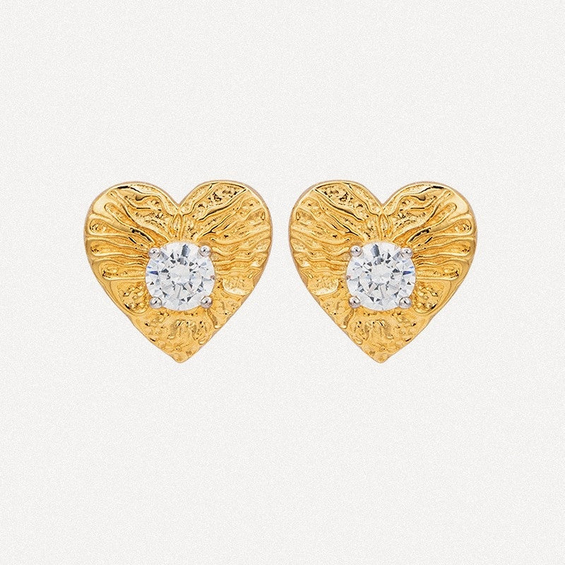 Radiant Heart Stud Earrings