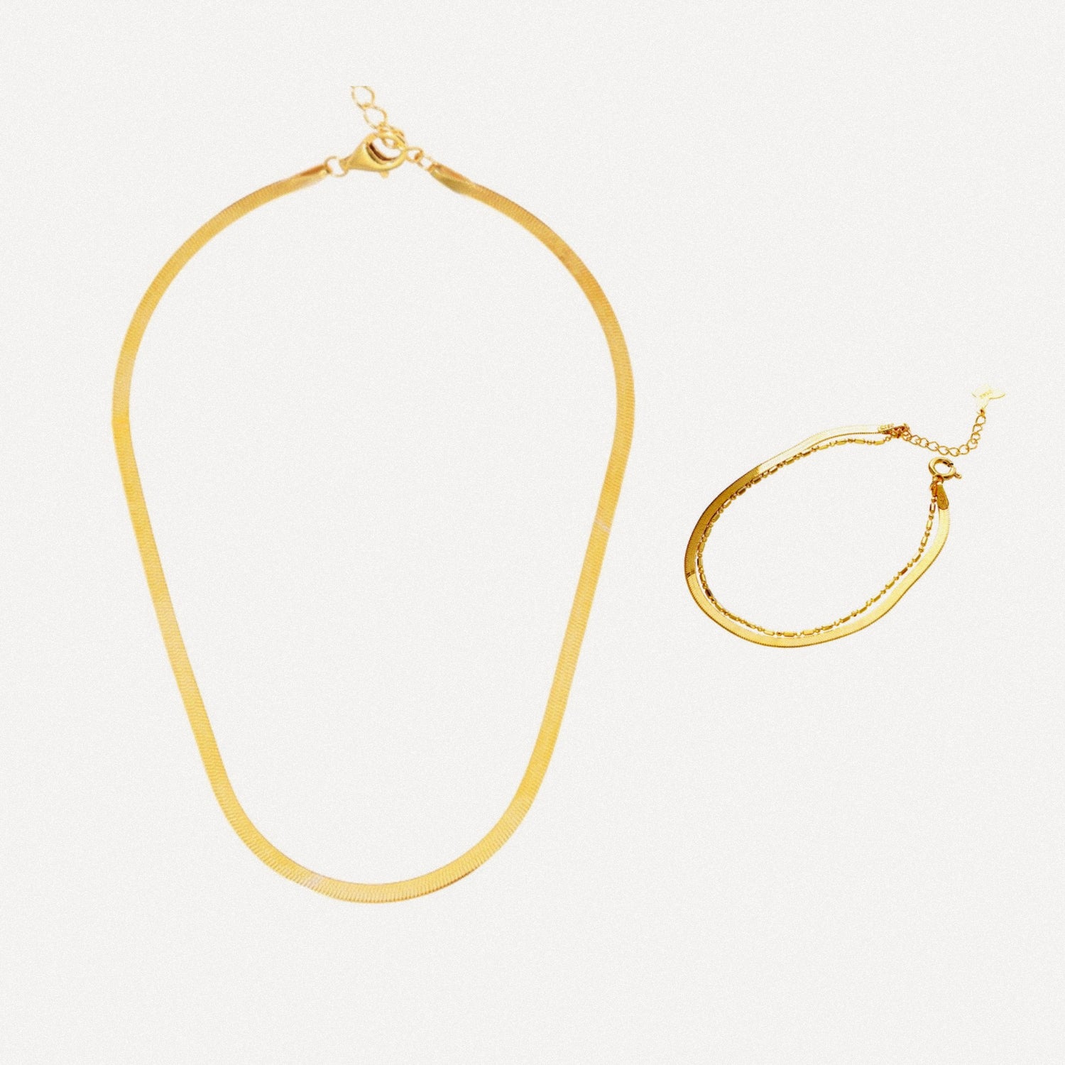Golden Flow Necklace and Bracelet Set