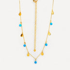 Turquoise Drop Charm Necklace