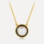 Lunar Halo Pearl Pendant Necklace