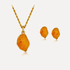 Amber Wave Necklace and Earrings Set