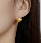 Puffy Heart Hoop Earrings