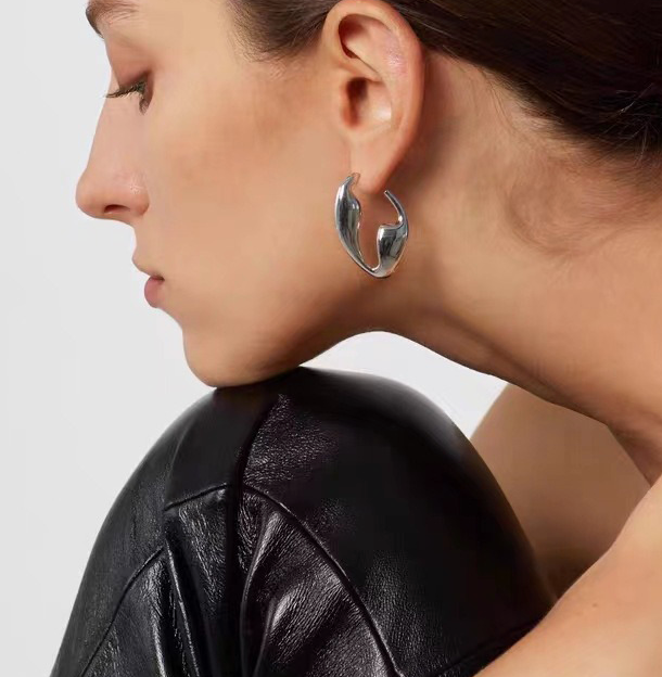 Flowing Curves Hoop Earrings