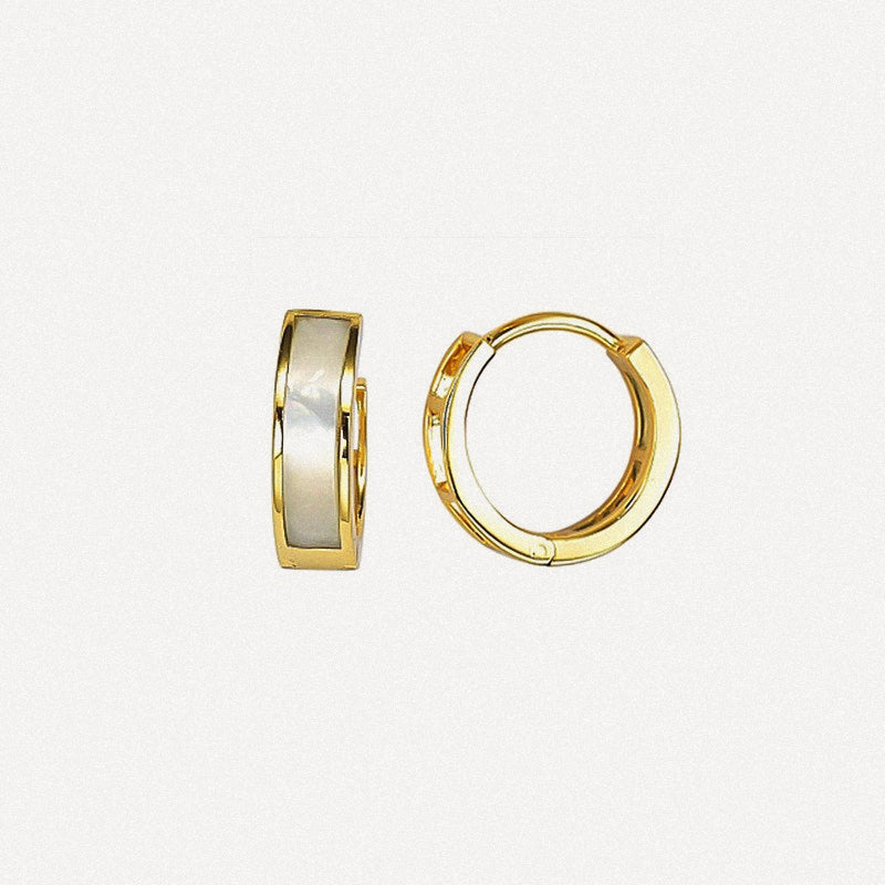 White shell Hoop Earrings