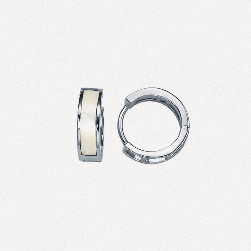 White shell Hoop Earrings