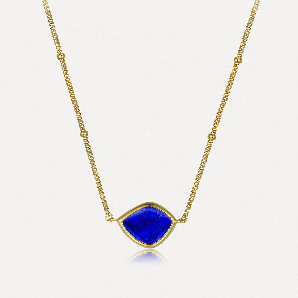 Lapis Curve Pendant Necklace