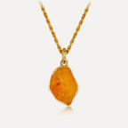 Amber Wave Stone Pendant Necklace