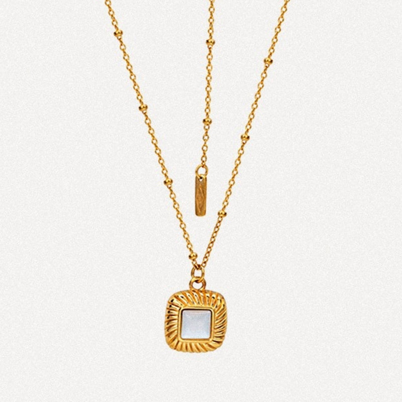 Golden Frame Pendant Necklace