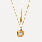 Golden Frame Pendant Necklace
