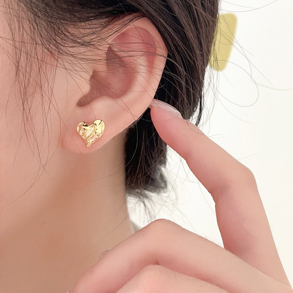 Molten Heart Studs Earring