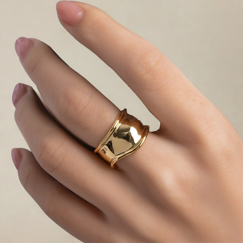 Bold Wave Statement Ring