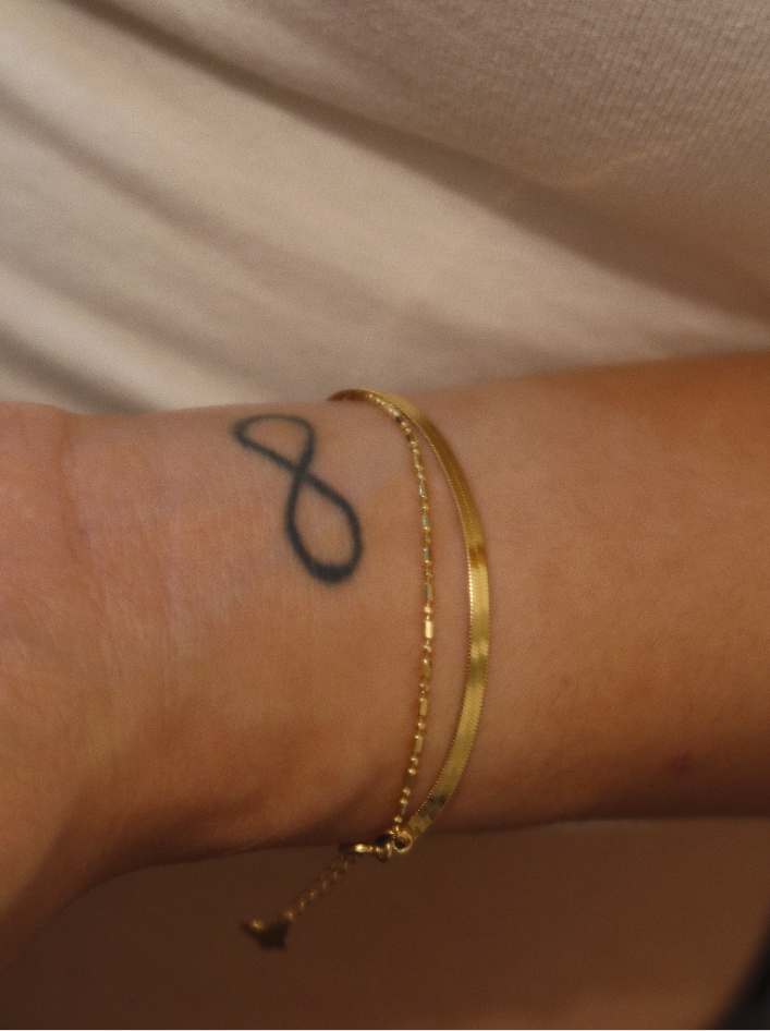 Golden Gleam Duo Chain Bracelet