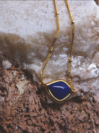 Lapis Curve Pendant Necklace