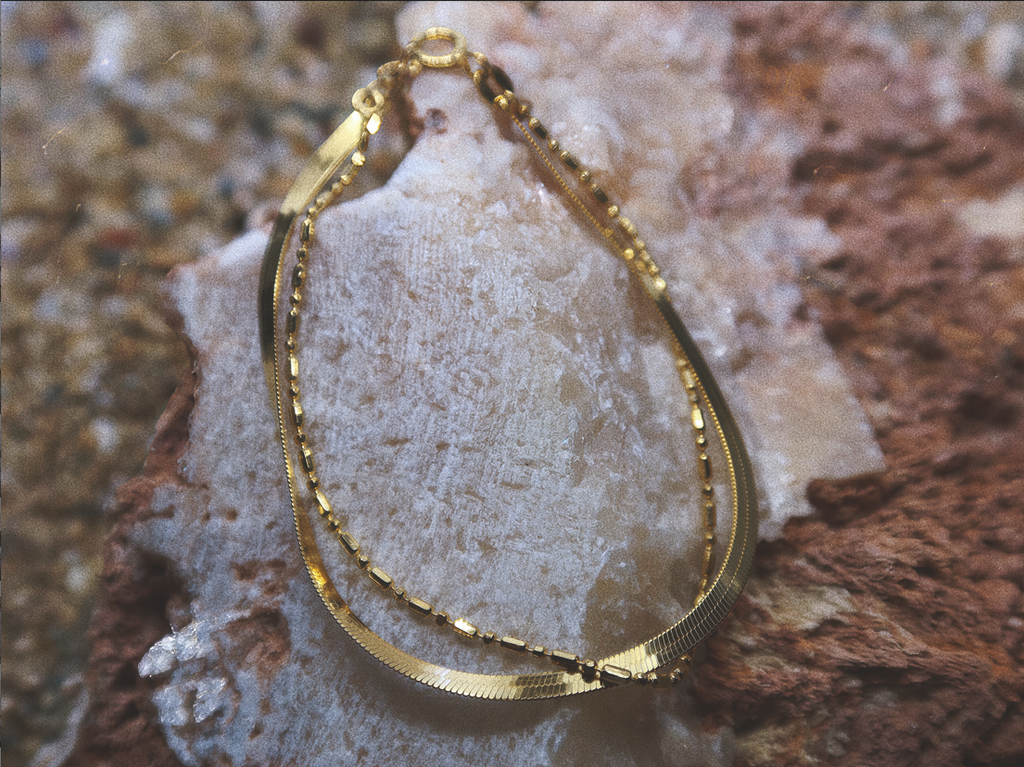 Golden Gleam Duo Chain Bracelet