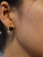 Dual Onyx Oval Stud Earrings
