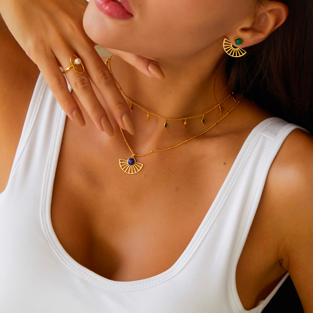 Golden Gleam Charm Necklace