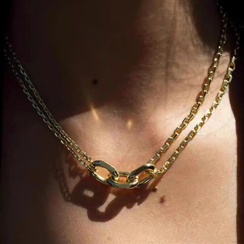 Dual-Link Gold Chain Necklace