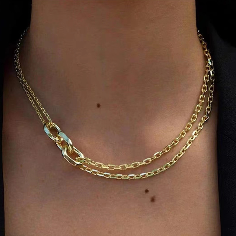 Dual-Link Gold Chain Necklace