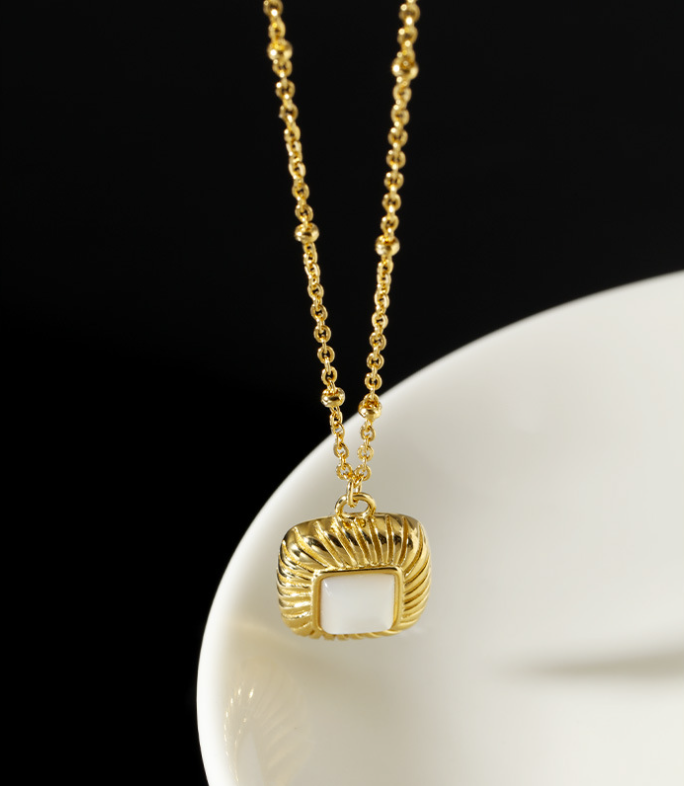 Golden Frame Pendant Necklace