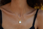 Golden Canvas Pendant Necklace