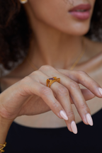 Amethyst Aura Square Ring