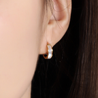 White shell Hoop Earrings