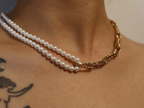 Pearl Clash Chain Necklace