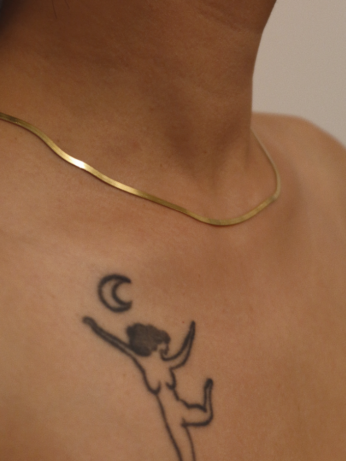 Sleek Herringbone Necklace