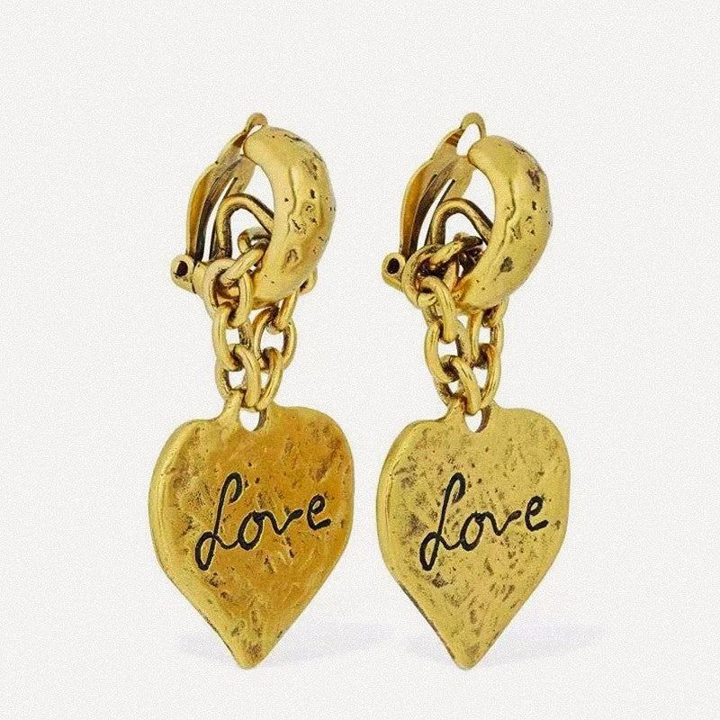 Vintage Heart-Shaped Earrings