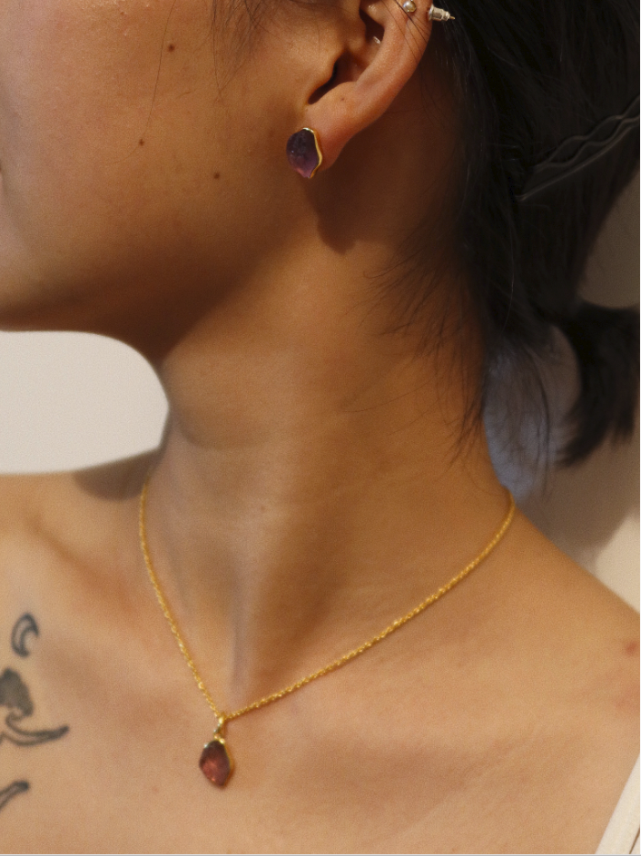 Amethyst Mist Necklace and Earrings Set