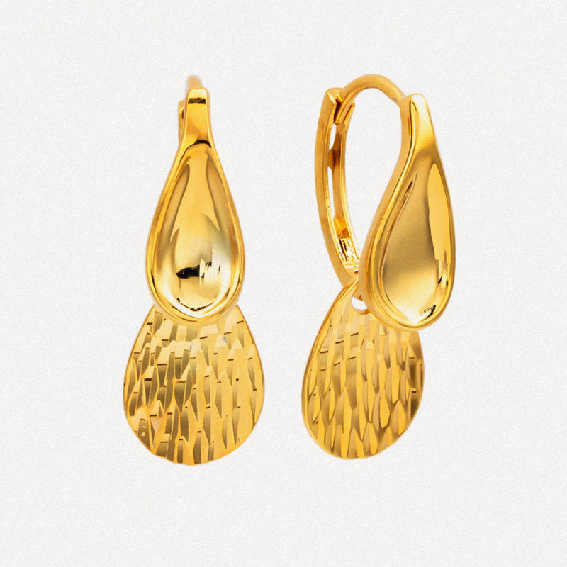 Double Teardrop Dangle Earrings