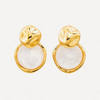 Baroque Pearl Circle Stud Earrings