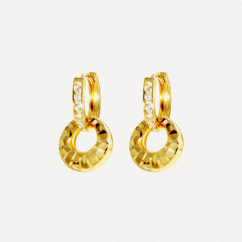 Radiant Loop Zircon Drop Earrings