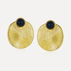 Matte Disc Onyx Stud Earrings