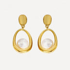 Pearl Oval Drop Earrings