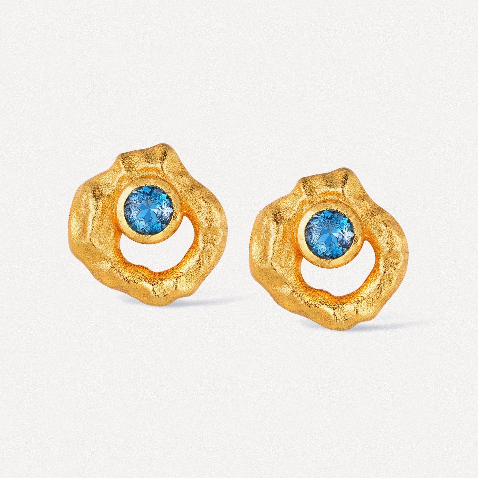 Light Blue Topaz Stud Earrings