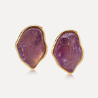 Amethyst Mist Stone Stud Earrings
