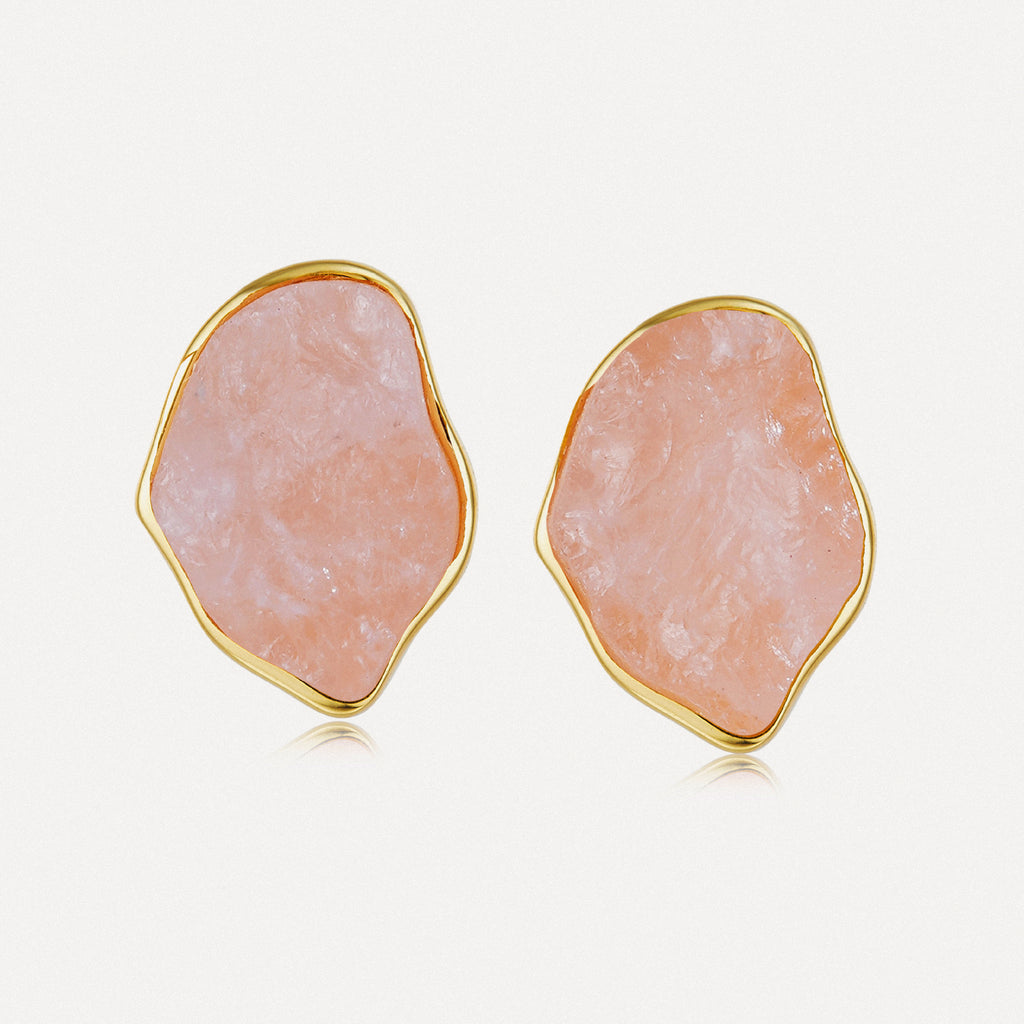Rose Glow Stone Stud Earrings