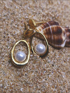 Pearl Oval Drop Earrings